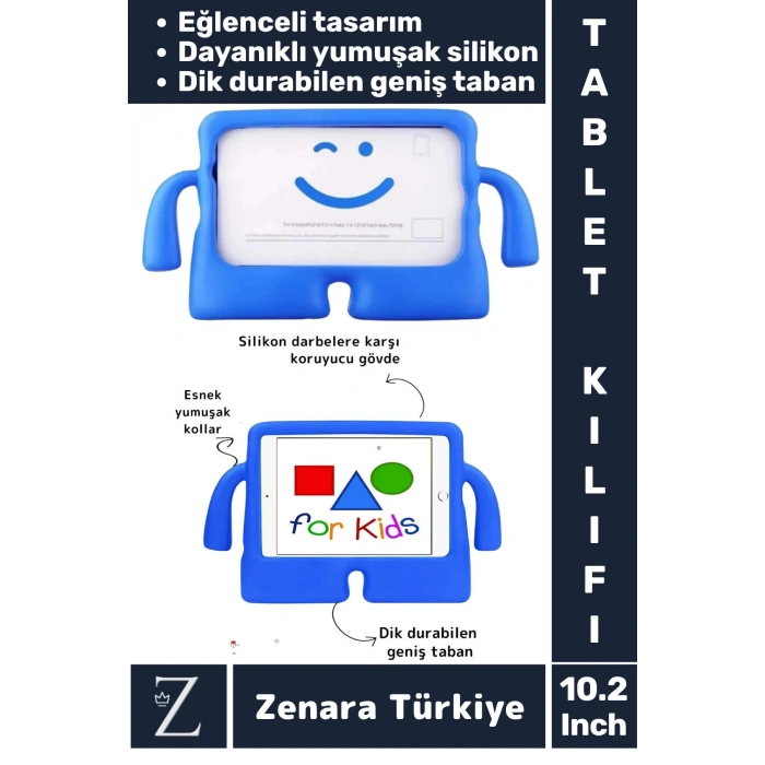 Apple Ipad 7. 8. 9. Nesil Uyumlu Geniş Taban Yumuşak Tutacaklı Silikon Çocuk Tablet Kılıfı 10.2 İnç