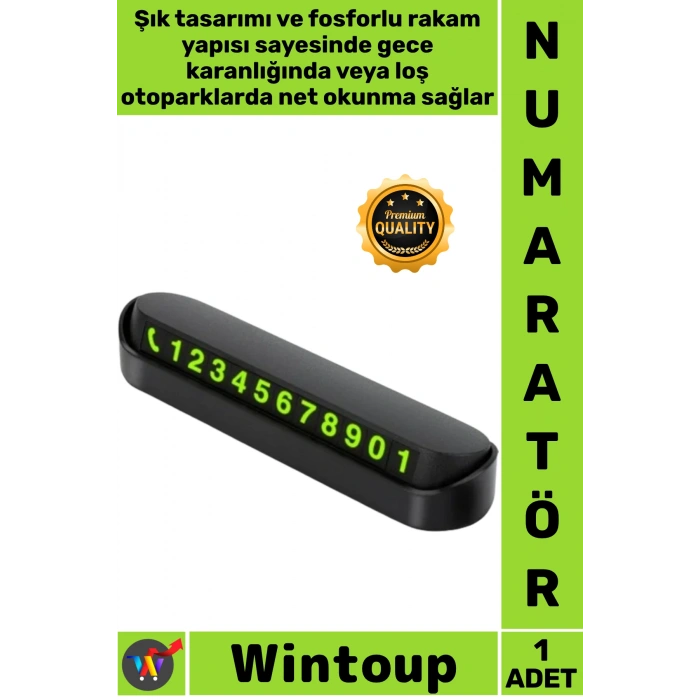 #Numaratör Mıknatıslı Magnetli Telefon Numarası Park Kartı Torpido Üstü Siyah Araç Aç-Kapa Fosforlu
