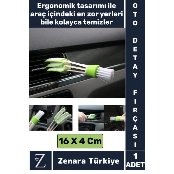 Araç İçi Zor Dar Hassas Yerleri Temizleyen Elektronik Otomobil Araç Klima İç Detay Temizleme Fırçası