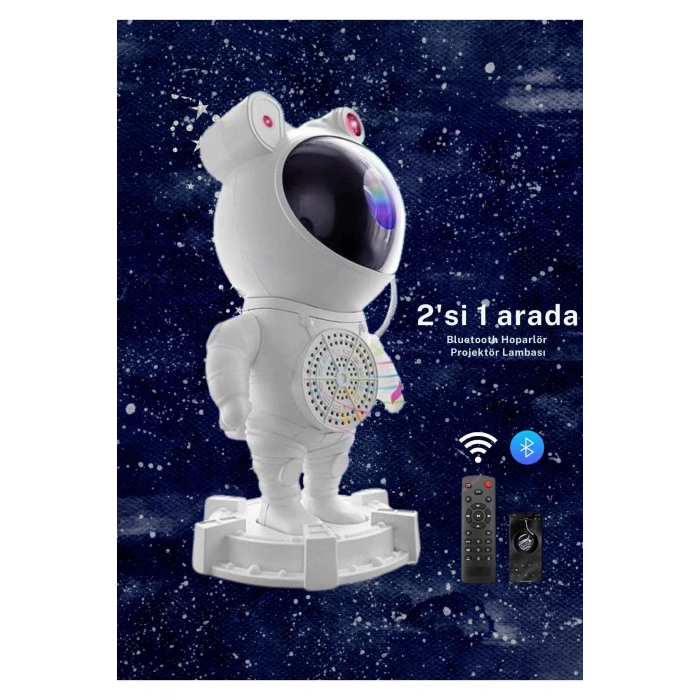Astronot Model Galaxy Yansıtmalı Bluetooth Kumanda Kontrol Hoparlör