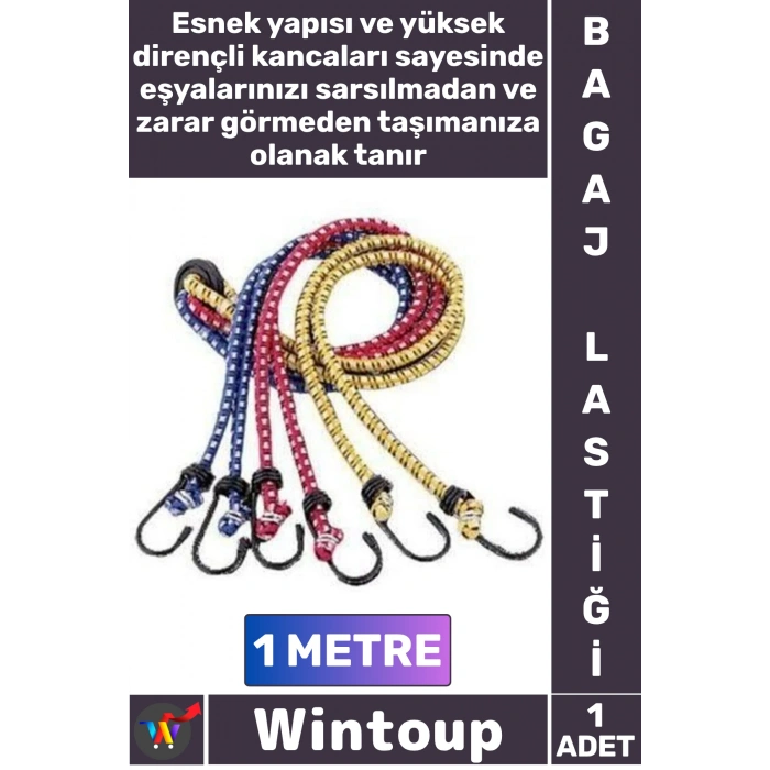 #Lastik Esnek Kancalı Oto Dayanıklı Güvenli Yük Sabitleme Aparatı Bagaj Taşıma Gergi Lastiği 1 Metre