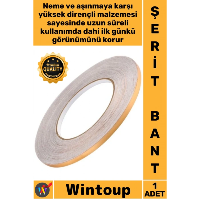 #Bant Dekoratif Yapışkanlı Duvar Karo Zemin Derz 05 Cm X 50 Metre Gold Fayans Arası Şerit Bant