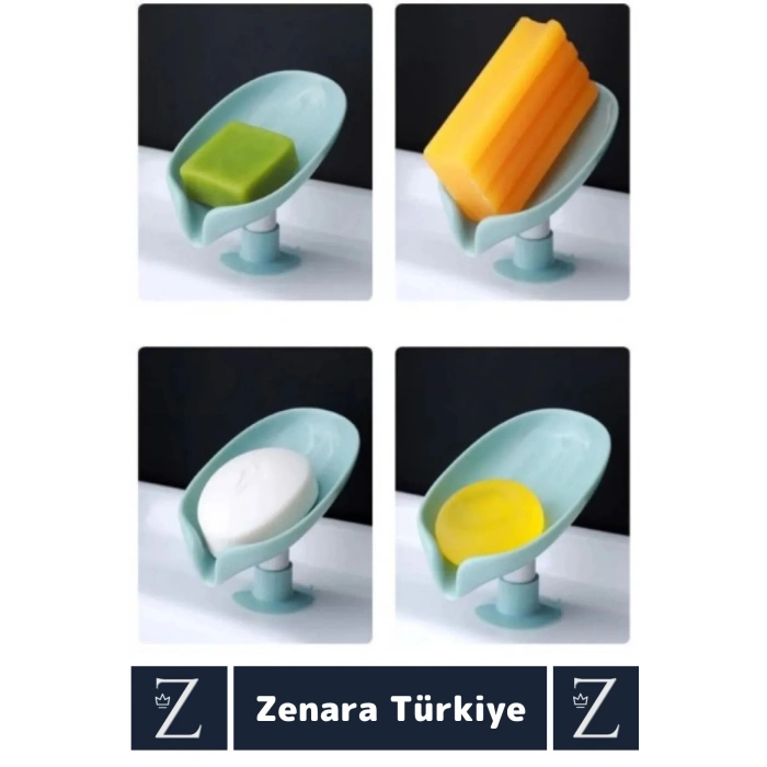 Banyo Mutfak Lavabo Sabun Montajsız Giderli Küflenme Kuruma Koku Önleyen Vantuzlu SABUNLUK 2 Adet