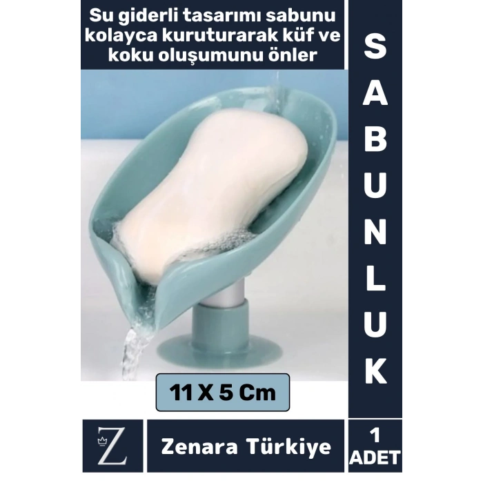 Banyo Mutfak Lavabo Sabun Sünger Montajsız Su Giderli Küflenme Kuruma Koku Önleyen Vantuzlu SABUNLUK