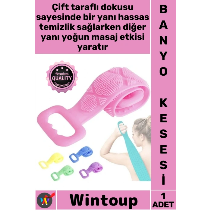 #Kese Silikon Masaj Etkili Peeling Arındırıcı Esnek Derin Banyo Sırt Kesesi Çift Taraflı 70 Cm