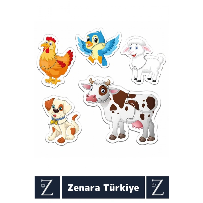 Bebek Gelişim Görsel Algı Düşünme Beceri Gelişimi Eğitici BABY PUZZLE-ÇİFTLİK HAYVANLARI