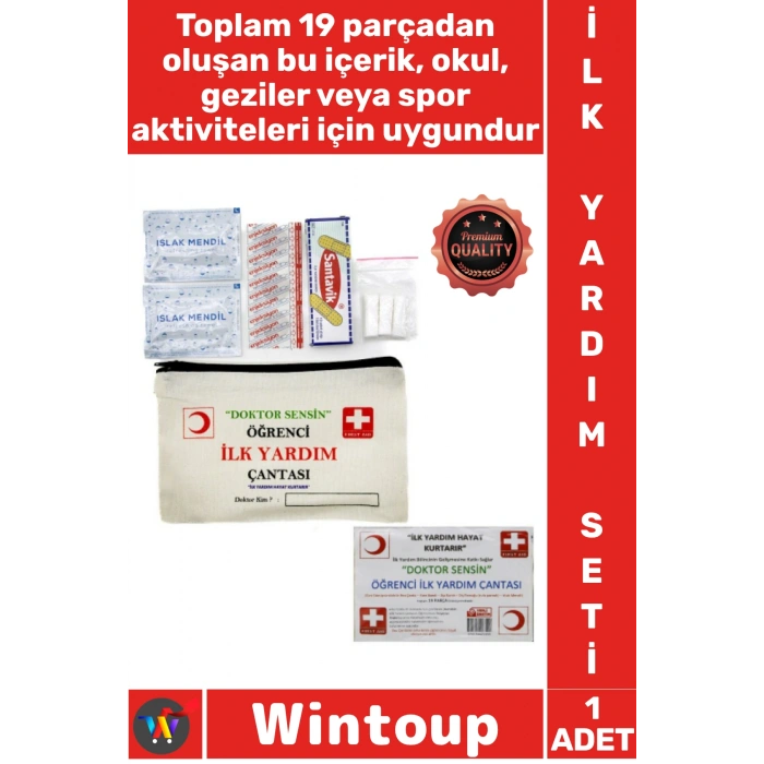 Bez Çantalı Öğrenci İlk Yardım Seti