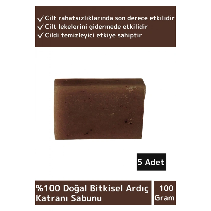 Bitkisel Ardıç Katranı Sabunu Doğal Üretim Tüm Cilt Tipleri İçin Uygun 5 Adet