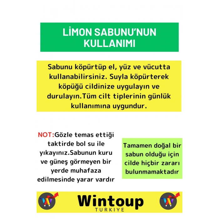 Bitkisel Güzel Kokulu Limon Sabunu Doğal Üretim Tüm Cilt Tipleri İçin Uygun 2 Adet