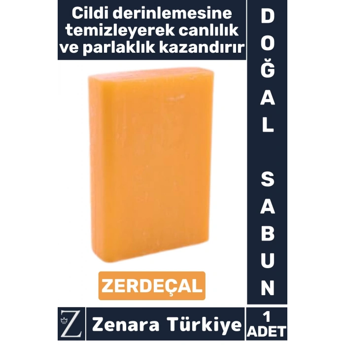 Bitkisel Organik %100 Doğal Saç Yüz Vücut El Kullanım Canlılık Parlaklık Sabun ZERDEÇAL