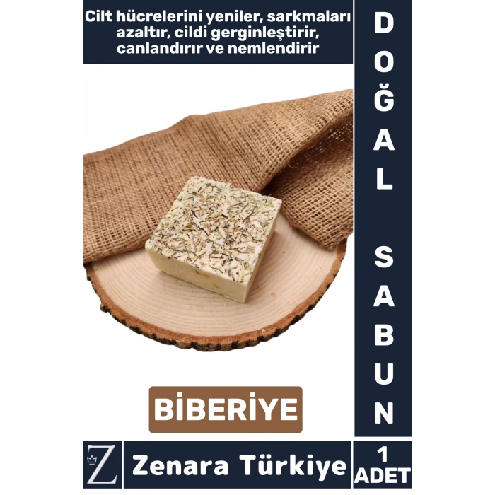 Bitkisel Organik %100 Doğal Saç Yüz Vücut El Kullanım Cilt Canlandıran Nemlendiren Sabun BİBERİYE