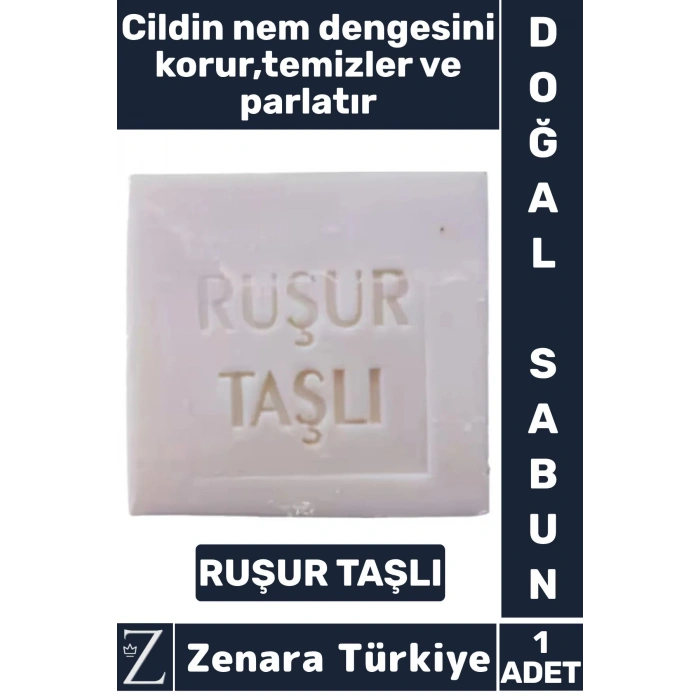 Bitkisel Organik %100 Doğal Saç Yüz Vücut El Kullanım Cilt Temizleyici Parlatıcı Sabun RUŞUR TAŞLI