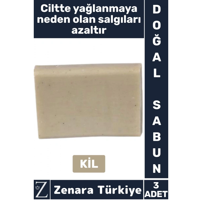 Bitkisel Organik %100 Doğal Saç Yüz Vücut El Kullanım Hassas Kuru Ciltler İçin Sabun KİL 3 Adet