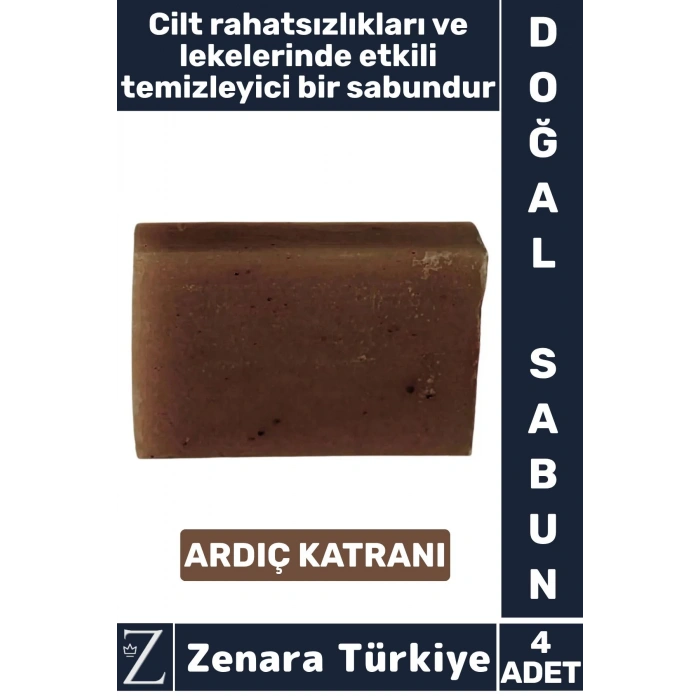 Bitkisel Organik Doğal Saç Yüz Vücut El Cilt Rahatsızlıklarında Etkili Sabun ARDIÇ KATRANI 4 Adet