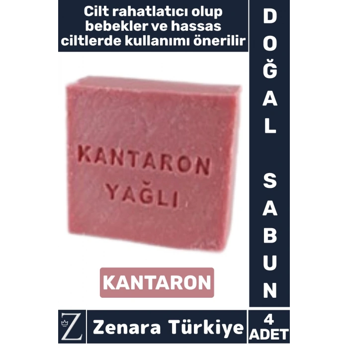 Bitkisel Organik Doğal Saç Yüz Vücut El Kullanım Bebek Hassas Ciltlerde Etkili Sabun KANTARON 4 Adet