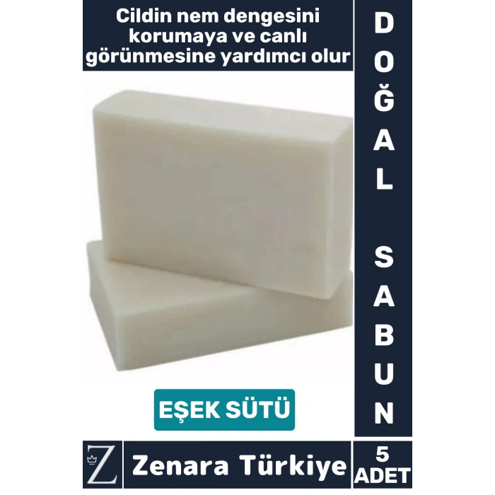 Bitkisel Organik Doğal Saç Yüz Vücut El Kullanım Cilt Güzelleştirici Mucizevi Sabun EŞEK SÜTÜ 5 Adet