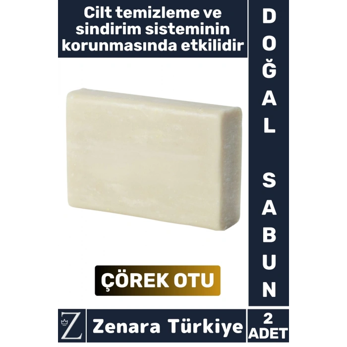 Bitkisel Organik Doğal Saç Yüz Vücut El Kullanım Sindirim Sisteminde Etkili Sabun ÇÖREK OTU 2 Adet