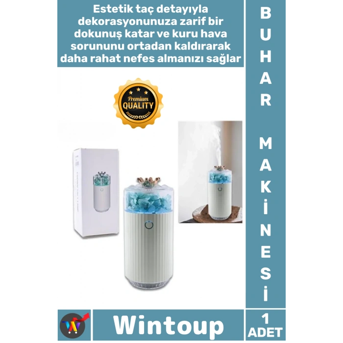 #Nemlendirici Hava Nemlendirici Ultrasonik Aroma Terapi Sessiz Ev Ofis Taç Detaylı Buhar Makinesi