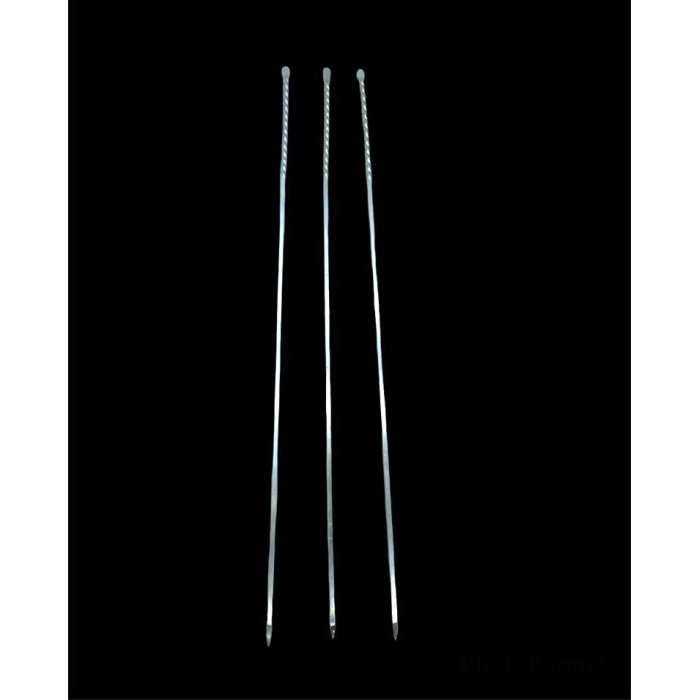 Burgulu Kuşbaşı Şişi - Metal - Kalın Kare - 50 cm