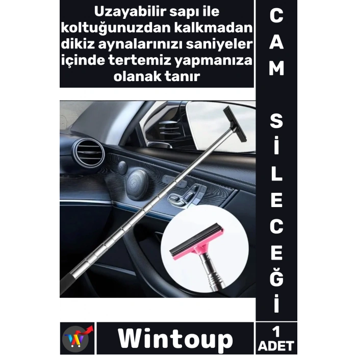 #CamSileceği Uzayan Saplı Araç Dış Dikiz Temizleme Pratik Leke Teleskopik Araba Cam Ayna Sileceği