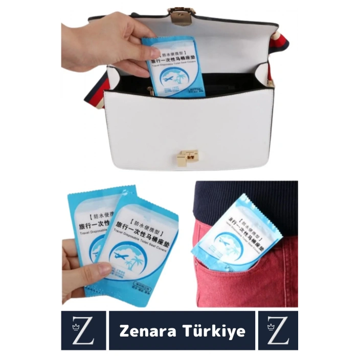 Çanta Boy AVM Tuvalet Günlük Tek Kullanımlık Hijyenik Tam Kaplama Klozet Kapak Poşeti 50 Adet