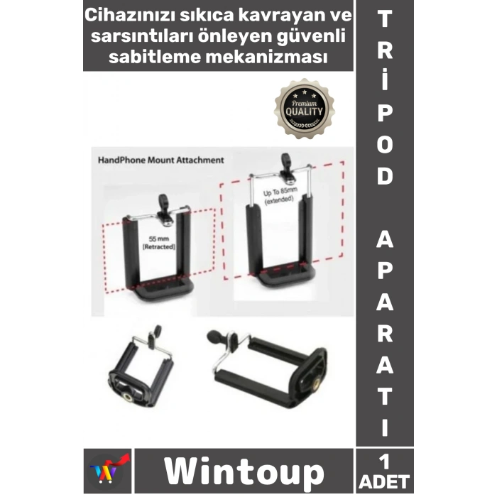 #Tripod Evrensel Akıllı Telefon Tutucu Sabitleyici ABS Plastik Cep Telefonu Tripod Bağlantı Aparatı