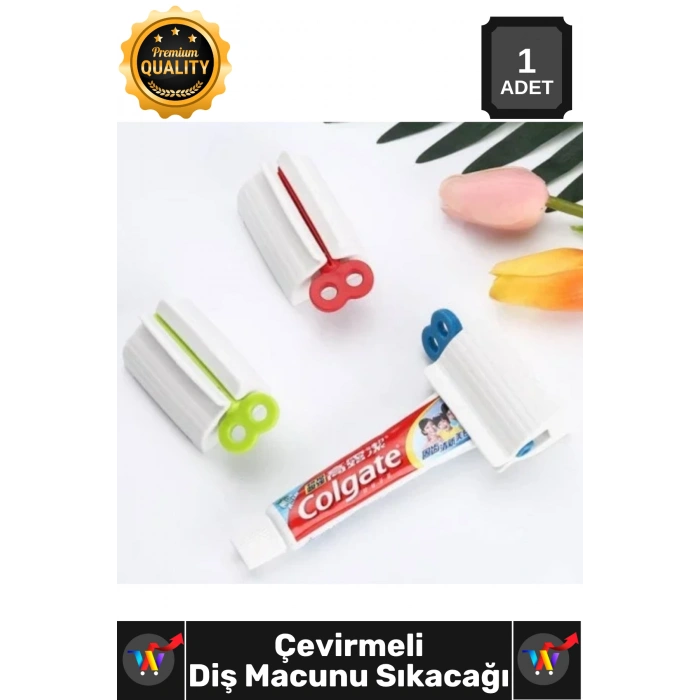 #DişMacunu Pratik Ekonomik Banyo Aksesuarı Tasarruf Kolay Aparat Çevirmeli Diş Macun Sıkacağı 1 Adet
