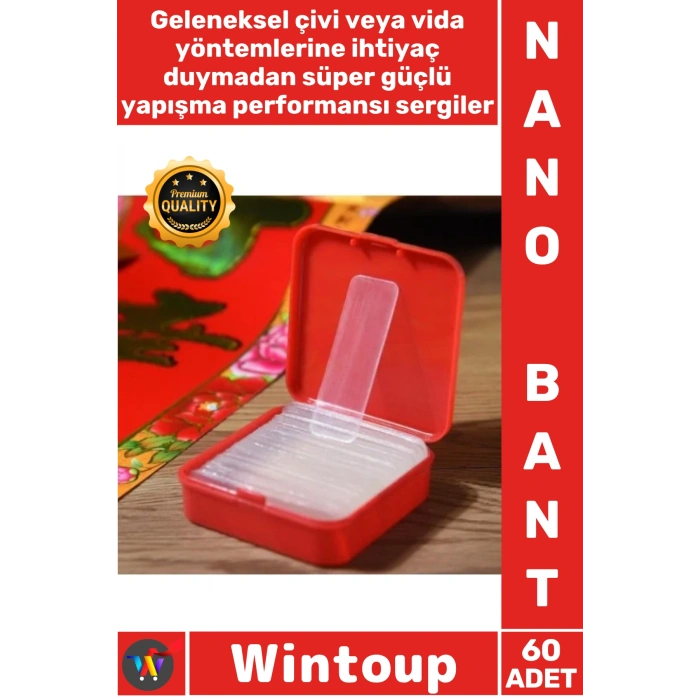 #Bant Şeffaf Nano PU Jel Süper Güçlü Yıkanabilir Pratik Sabitleyici Çift Taraflı Bant Seti 60 Parça