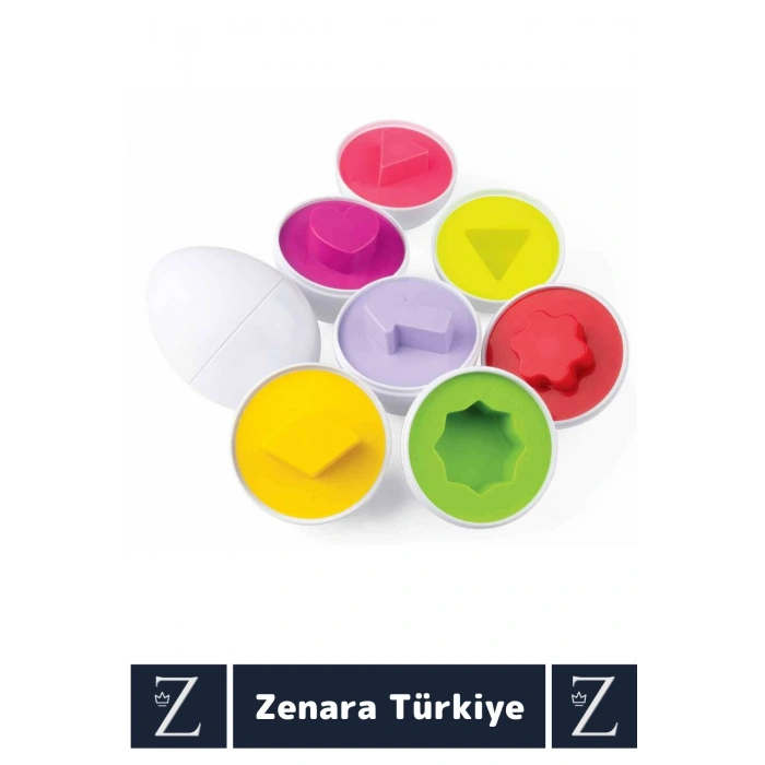 Çocuk Eğitici Düşünme Görsel Algı Eşleştirme Becerisi Geometrik Şekiller YUMURTA EŞLEME Oyunu 6lı