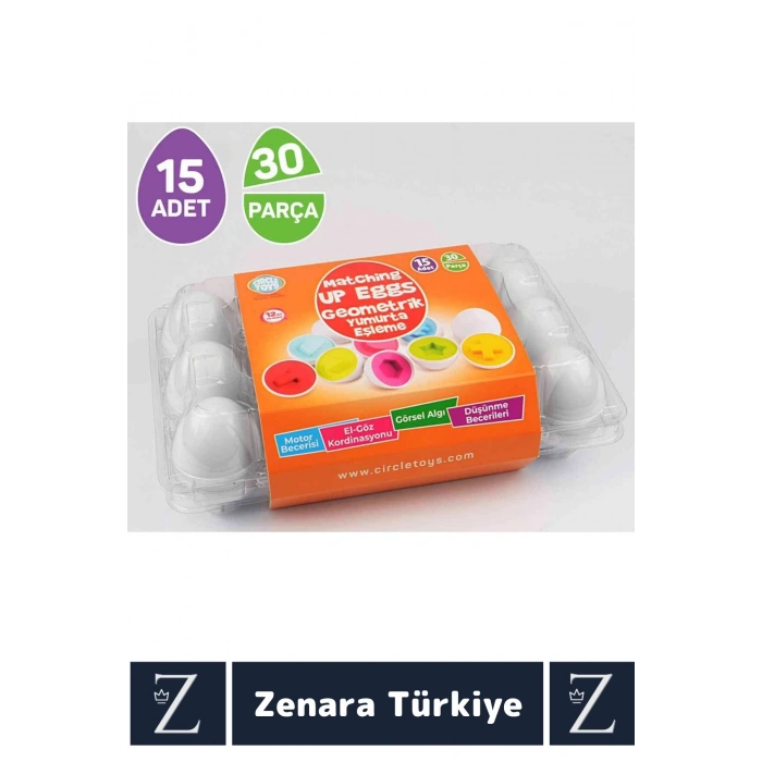 Çocuk Eğitici Düşünme Görsel Algı Eşleştirme Becerisi Geometrik Şekiller YUMURTA EŞLEME Oyunu 15li