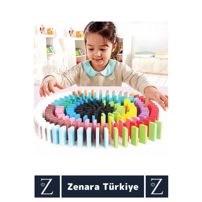 Çocuk Eğitici El Göz Koordinasyonu Zeka Üretkenlik Hayal Kurma El Becerisi Eğlenceli 100lü DOMİNO