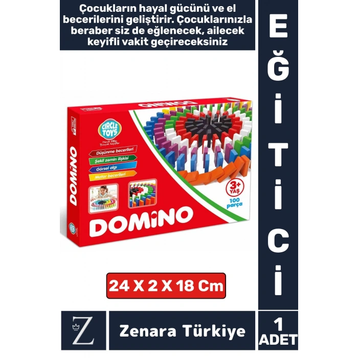 Çocuk Eğitici El Göz Koordinasyonu Zeka Üretkenlik Hayal Kurma El Becerisi Eğlenceli 100lü DOMİNO