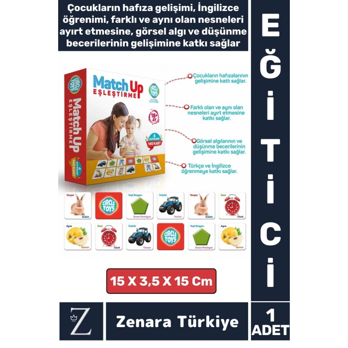 Çocuk Eğitici Hafıza Gelişimi Nesne Kavramı Görsel Algı İngilizce Gelişim Eğlenceli Eşleştirme Oyunu