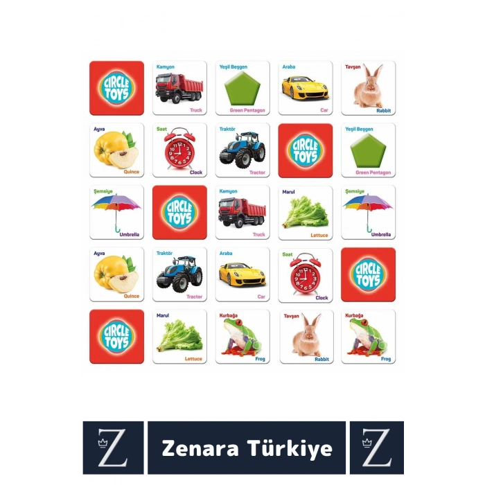 Çocuk Eğitici Hafıza Gelişimi Nesne Kavramı Görsel Algı İngilizce Gelişim Eğlenceli Eşleştirme Oyunu
