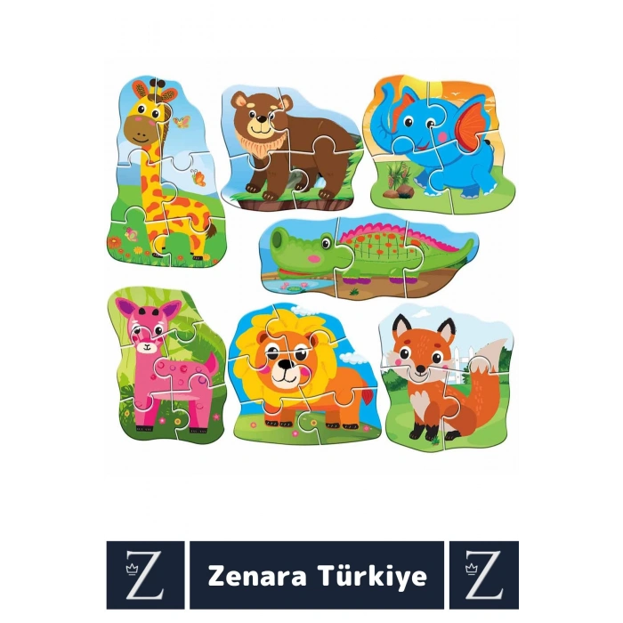 Çocuk Eğitici Koordinasyon Hayvanları Tanıma Zeka Geliştirici Eğlenceli MY BEST PUZZLE-HAYVANLAR