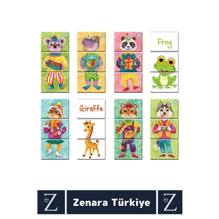 Çocuk Eğitici Zeka Dikkat Yetisi Dil Görsel Zeka Geliştirici Oyun HAYVANLAR KARIŞTIR-EŞLEŞTİR