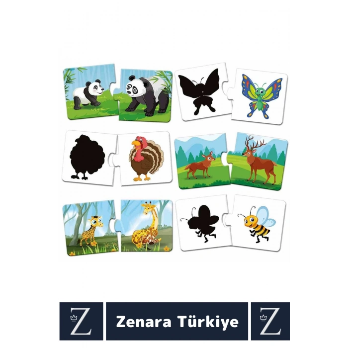Çocuk Eğitici Zeka Görsel Algı Parça Bütün İlişkisi Düşünme Becerisi Eğlenceli 48 KART-İLK PUZZLE