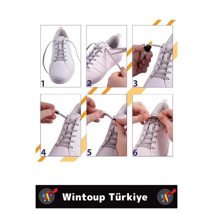 Çocuk Genç Yetişkin Şık Klipsli Manyetik Lastikli Pratik Mıknatıslı Ayakkabı Bağcığı 100 Cm 4 Çift