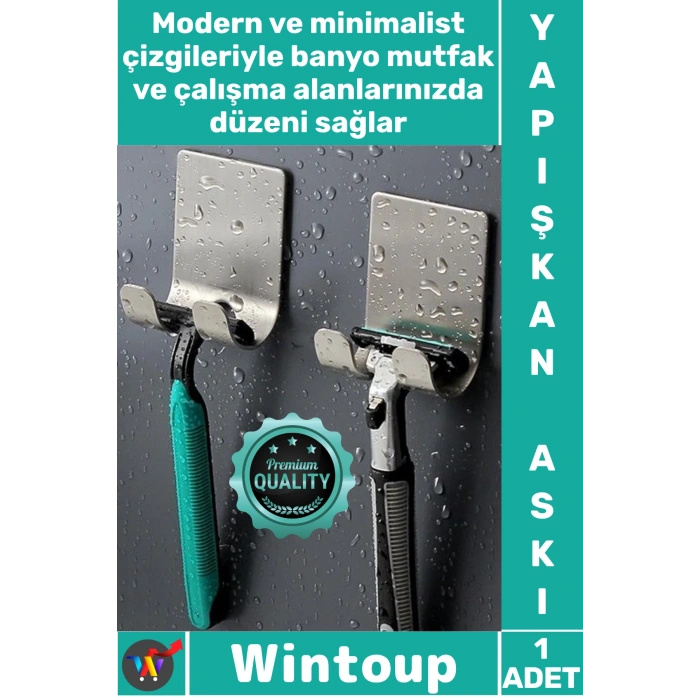 #Askı Banyo Mutfak Havlu Jilet Priz Tutucu Şık Çok Amaçlı Kendinden Yapışkanlı Paslanmaz Çelik Askı