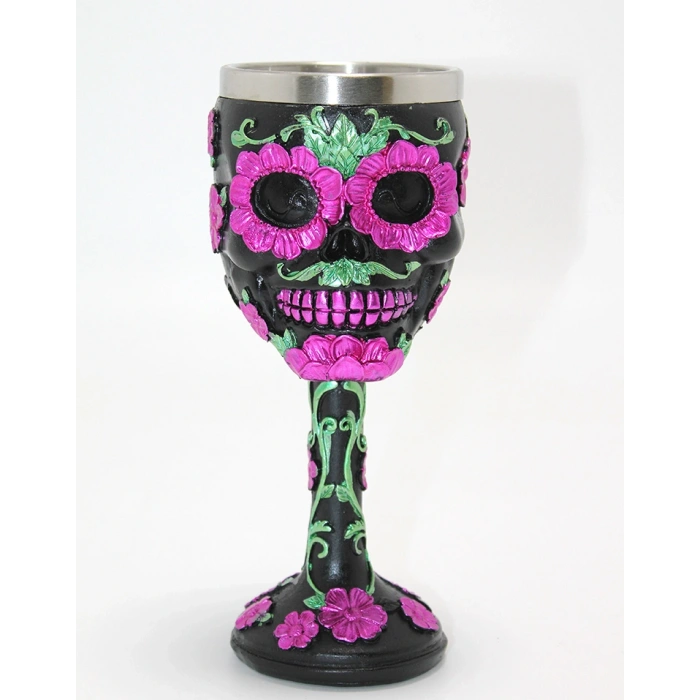 Day Of The Dead Şeker Kurukafa Tasarımlı 3D Çelik Kadeh Bardak Alk4377