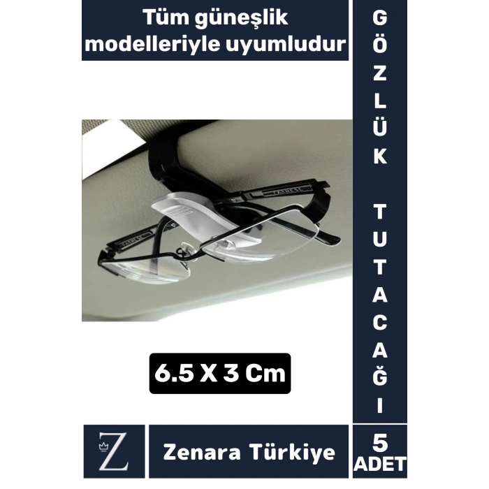 Dayanıklı Araç İçi Tüm Güneşlikler Hasar Önleyici Kart Ehliyet Ruhsat Gözlük Tutacağı Klips 5 Adet