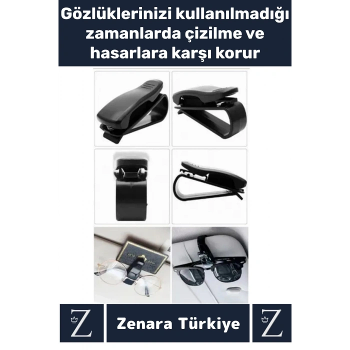 Dayanıklı Araç İçi Tüm Güneşlikler Hasar Önleyici Kart Ehliyet Ruhsat Gözlük Tutacağı Klips 5 Adet