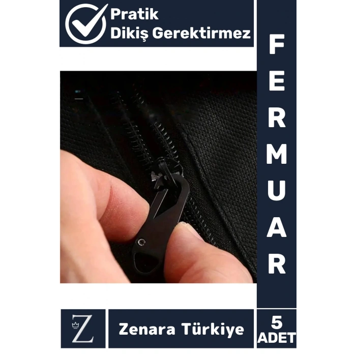 Dayanıklı Dikiş Kurulum Gerektirmez Ayakkabı Çanta Valiz Mont Pratik Fermuar Sürgüsü Başlığı 5 Adet