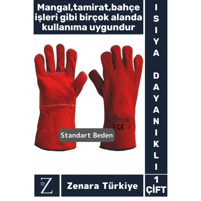 Dayanıklı Kaynak Yangın Mangal Tamir İş Su Geçirmez Yüksek Isıya Dayanıklı Çok Amaçlı Deri Eldiven