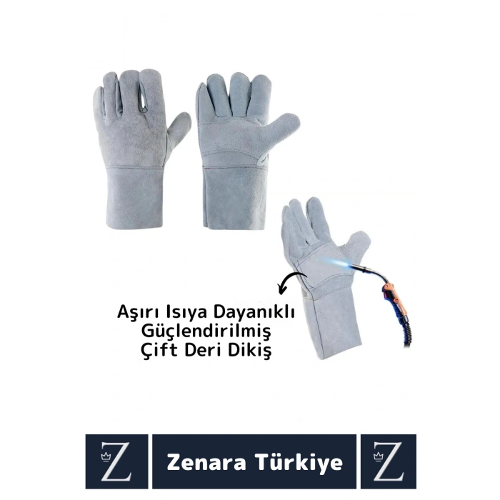 Dayanıklı Kaynak Yangın Mangal Tamir İş Su Geçirmez Yüksek Isıya Dayanıklı Çok Amaçlı Deri Eldiven