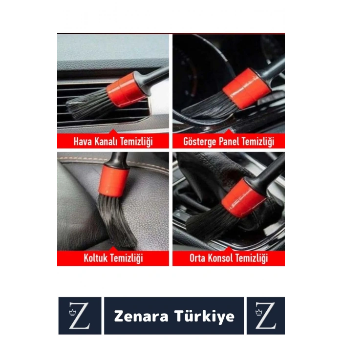 Dayanıklı Oto Araç Klima Koltuk Islak Kuru Kullanım Derin Temizlik Detaylı Temizlik Fırçası 6lı Set