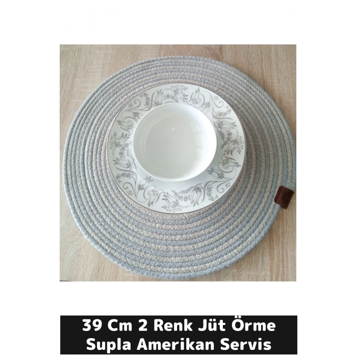 DecoHandy 39cm 2 Renk Jüt Örme Supla Amerikan Servis