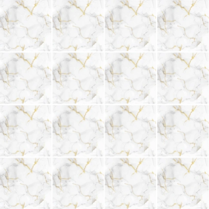 DecoHandy  Pvc Yer Karosu 30x30cm 4lü Paket - Mermer Desenli Beyaz  0,36m2