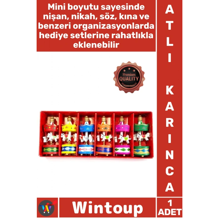 Dekoratif 6lı Renkli Mini Atlı Karınca