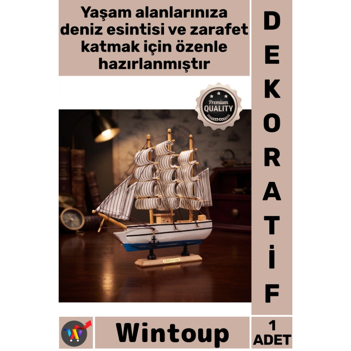 Dekoratif Ahşap Gemi - Hediyelik - Koleksiyonluk